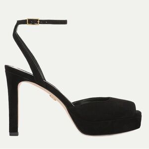 Veronica Beard Brianne Platform Sandal Suede Stiletto Heel
